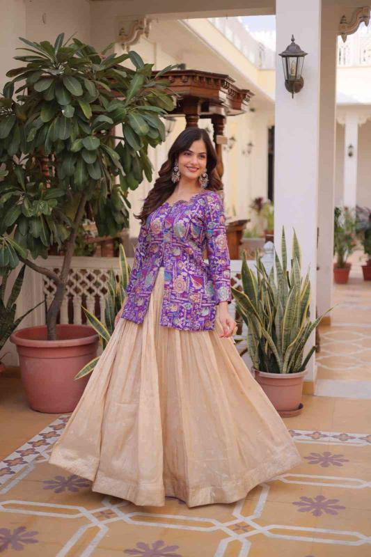 LW 7157 JEQUARD Purple Wedding lehenga choli wholesalers in Kolkata - wholesale export
